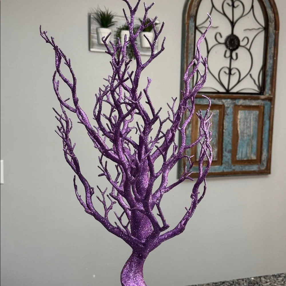 Purple Glitter Tree Decor